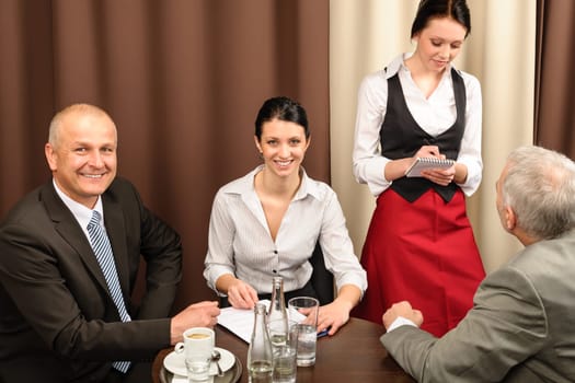 Business people have company meeting at restaurant conference room