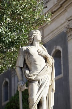 Statue un the balaustrade, Catania cathedral