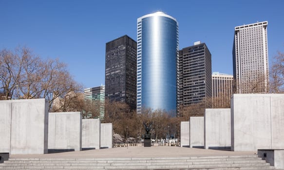 Memorial to sailor lost at sea in Atlantic in Battery Park in Manhattan New York