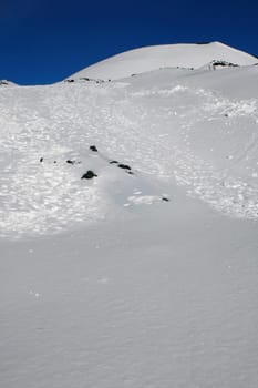 Etna, volcano of Sicily covered by snow, Sicily