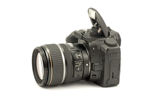 semiprofessional digital camera isolated on white background