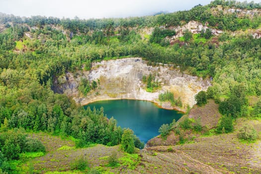 Volcanic lake Ata Mbupu . National park Kelimutu.
