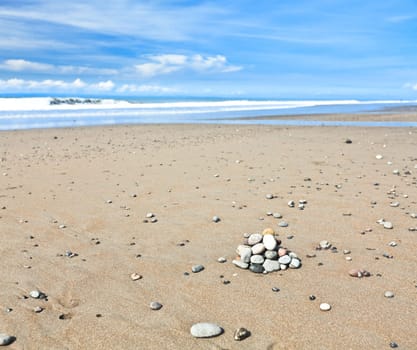 Medewi beach with black volcanic sand. Bali