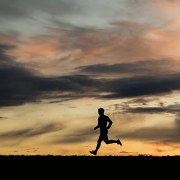 Jogging in the sunset