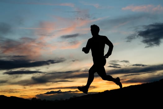 Jogging in the sunset