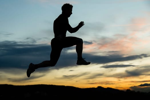 Jogging in the sunset