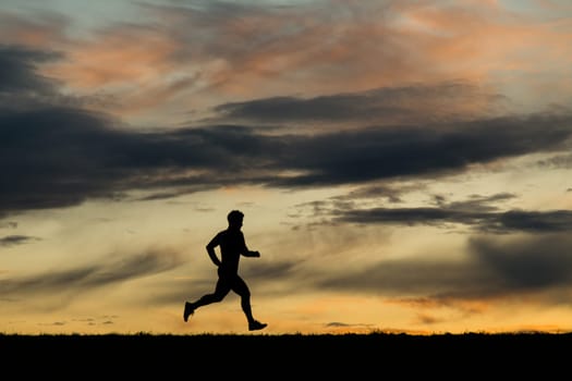 Jogging in the sunset