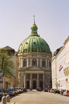 Town landscape of royal palace in Copenhagen