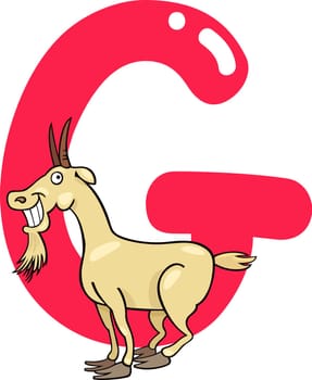 cartoon illustration of G letter for Goat