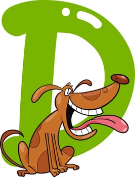 cartoon illustration of D letter for dog