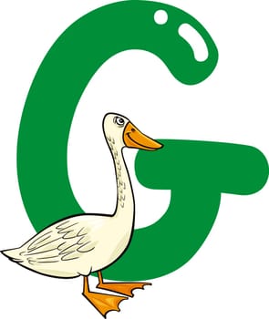 cartoon illustration of G letter for goose