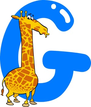 cartoon illustration of G letter for giraffe