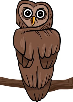cartoon illustration of owl on the branch