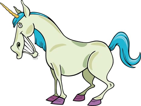 cartoon illustration of funny fantasy unicorn