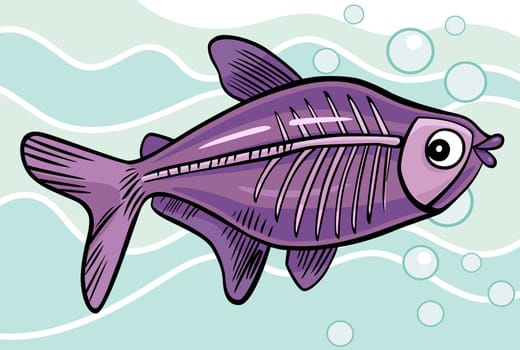 cartoon illustration of x-ray fish