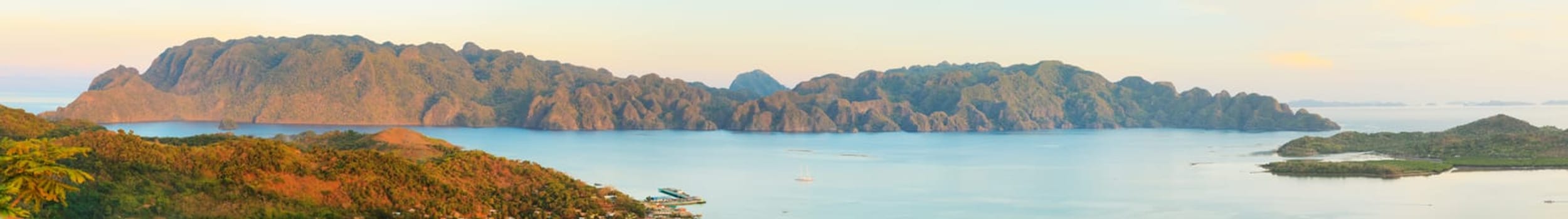 Panorama of the tropical island Coron. Philippines
