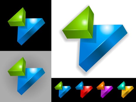 Abstract graphic design of 3d icon or symbol