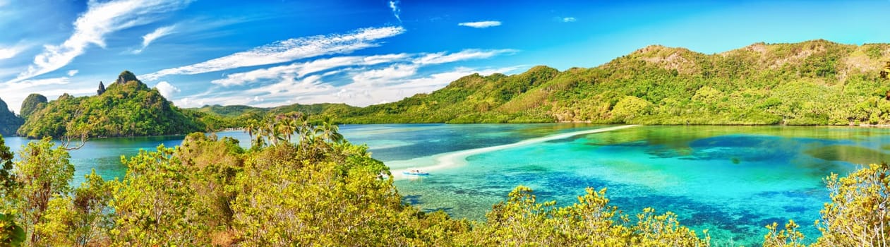Panorama of a tropical island Snake. Philippines