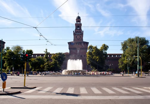 Sforzesco castle in Milan, Italy