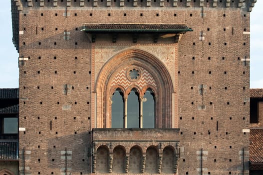 Window of Sforzesco castle, Milan - Italy
