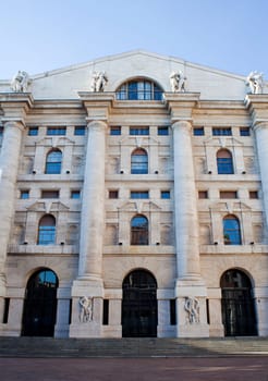 Palazzo della borsa. Exchange building in Milan, Italy
