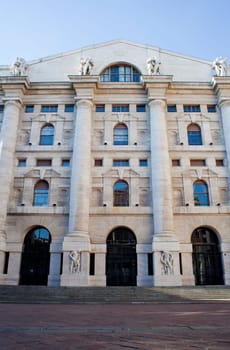 Palazzo della borsa. Exchange building in Milan - Italy