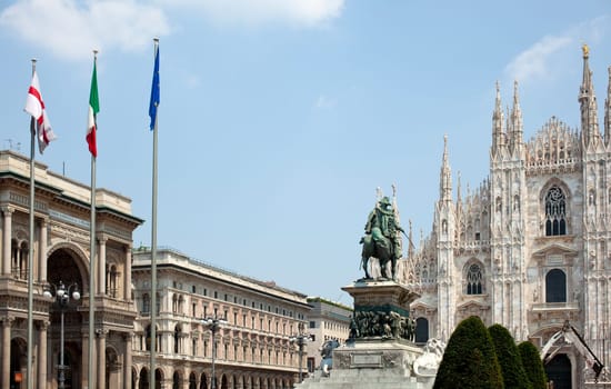 Vittorio Emanuele II monument in Milan - Italy