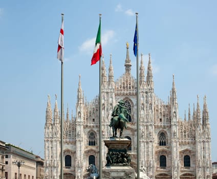 Vittorio Emanuele II monument in Milan - Italy