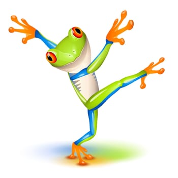 Dancing Tree Frog in equilibrium