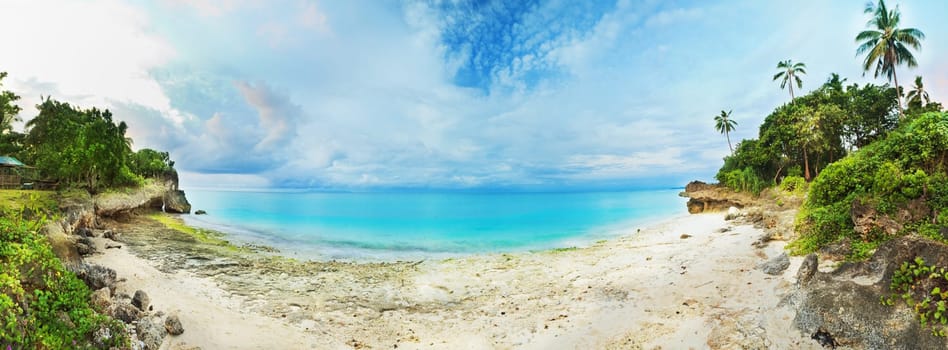 Panorama of tropical lagoon. Bohol. Philippines