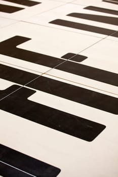 Black letters on a white backgrounds
