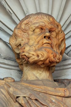 Shot of a sculpture of Socrates - Flower Garden in Kromeriz city
