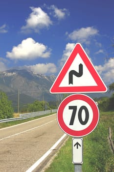 Mountain road on Monte Baldo,Italy