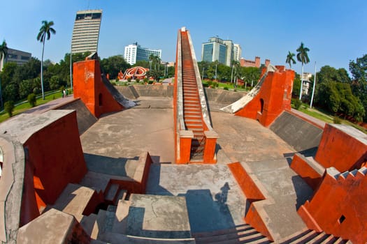 Astronomical observatory Jantar Mantar in Delhi