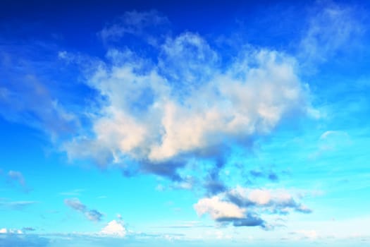 Beautiful clouds in the sky at sunset time