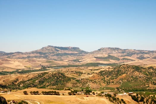 View of Enna and Calascibetta skyline