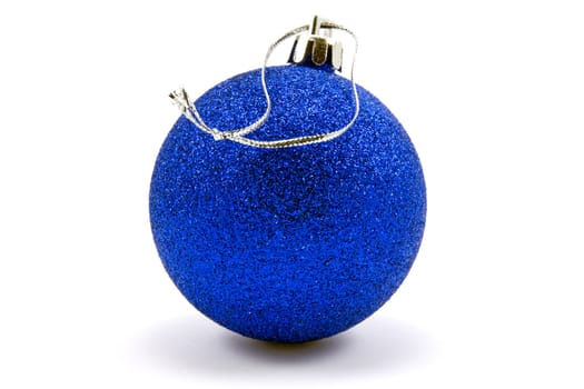 blue christmas bauble isolated on white background