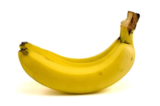 Bunch of yellow bananas on white background
