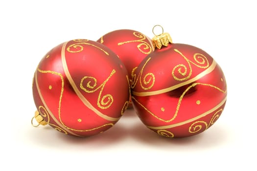 decorative christmas balls isolated on white background