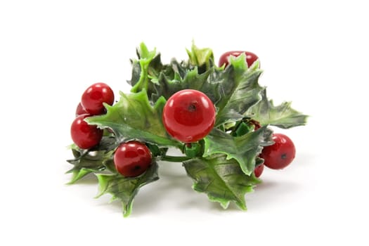 plastic christmas decoration isolated on white background
