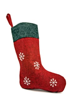 red christmas sock isolated on white background