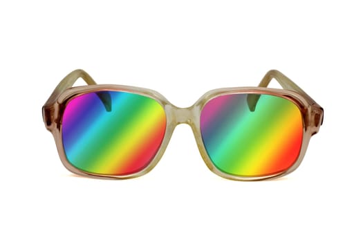 retro colored sunglasses ,isolated on white background
