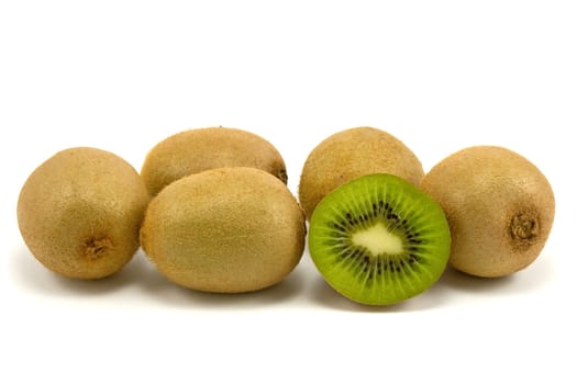 fresh kiwi fruits isolated on white background