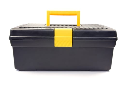 isolated black toolbox used by the construction industry.