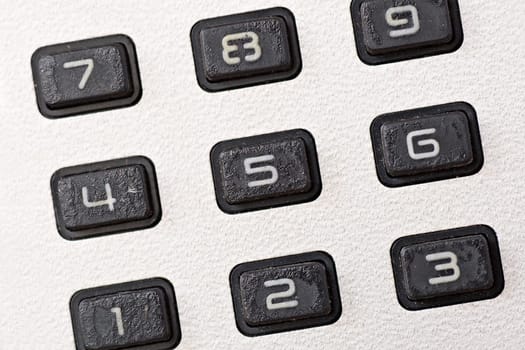 pad of old calculator with numeric buttons