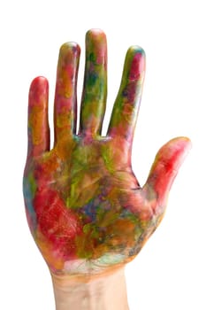 hand painted with watercolour paint, isolated on white