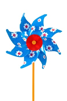 colorful children&#039 s pinwheel, isolated on white background