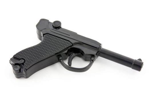 black plastic gun isolated on white background