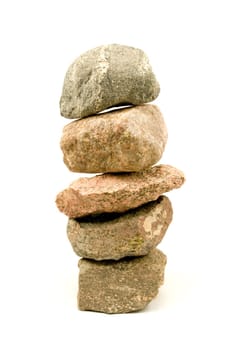 stone tower isolated on a white background