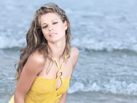 Beautiful woman in bikini on the beach
